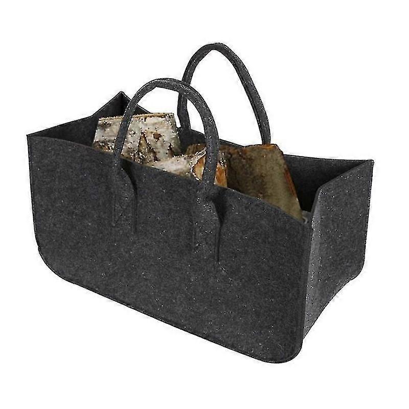 grå filt logg bag - grå