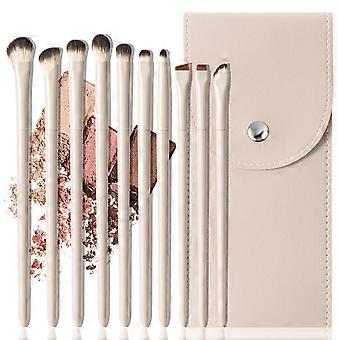 10Pcs Eye Makeup Brushes Set, Eyeshadow, Blending, Angled Brow Travel Bag. | Upgraded eye shadow brush set. Professional Shading Defining, Cruelty-Fr