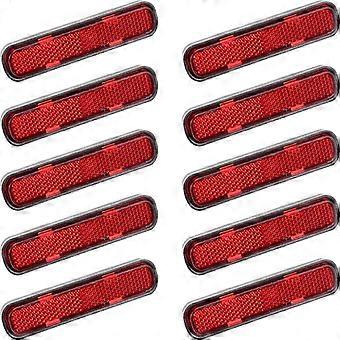 Schroefbare rode veiligheidsreflectoren voor fietsaanhanger, set van 10 reflecterende elementen