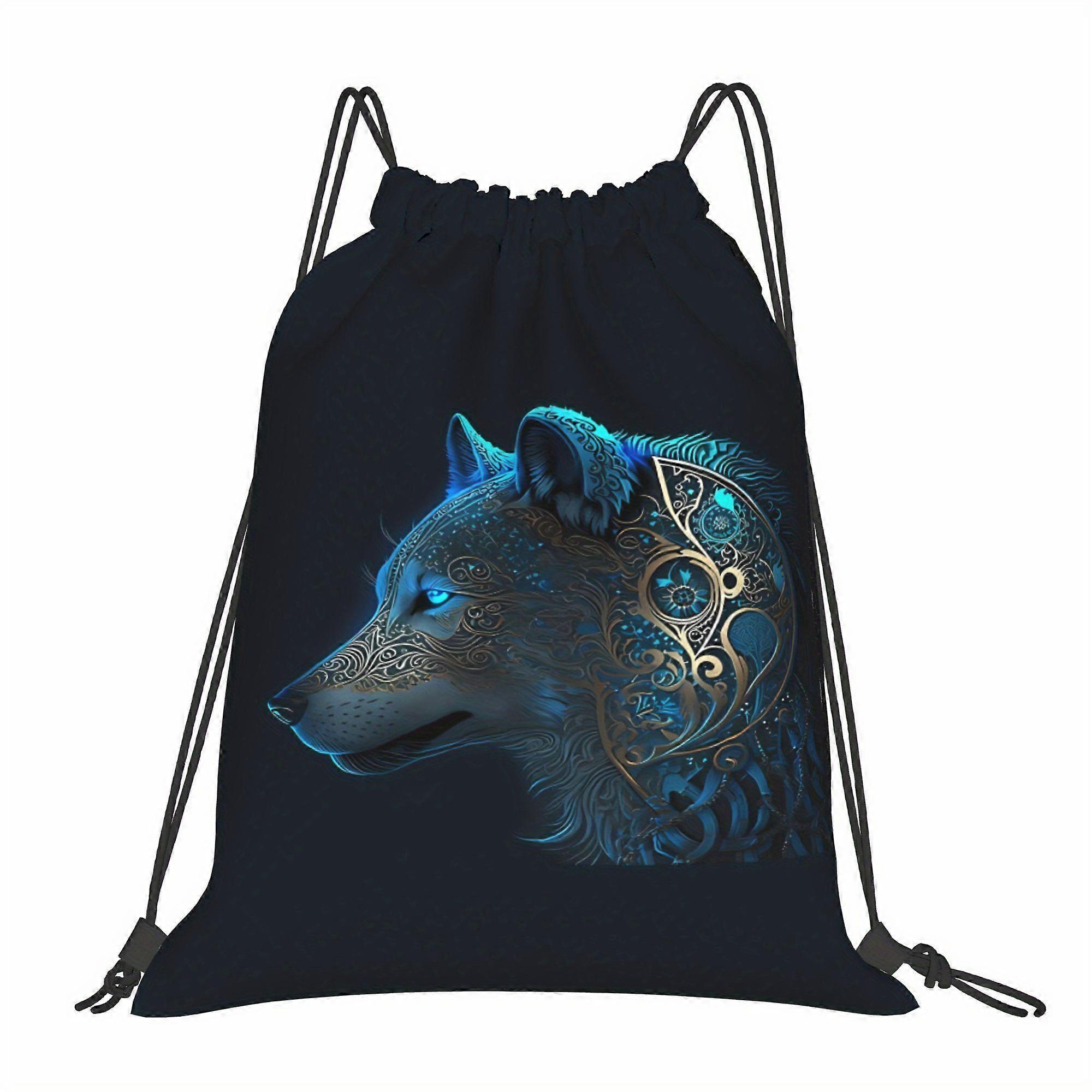 Wild Wolf Drawstring Bags-Dwazs