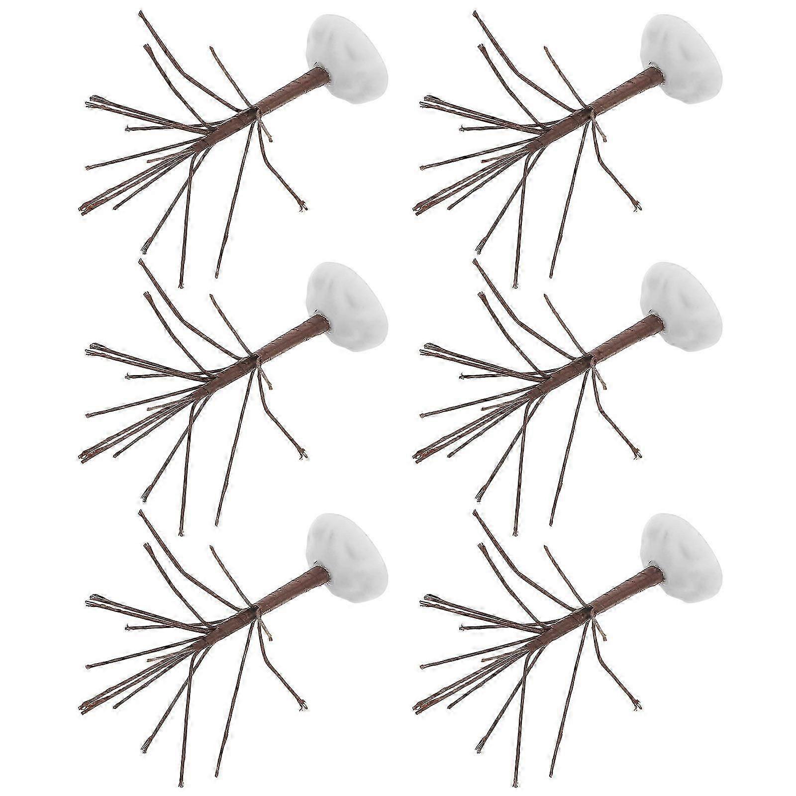 Mini Artificial Trees | Coffee Color | Iron Plastic | For Model Train Layouts | 6Pcs