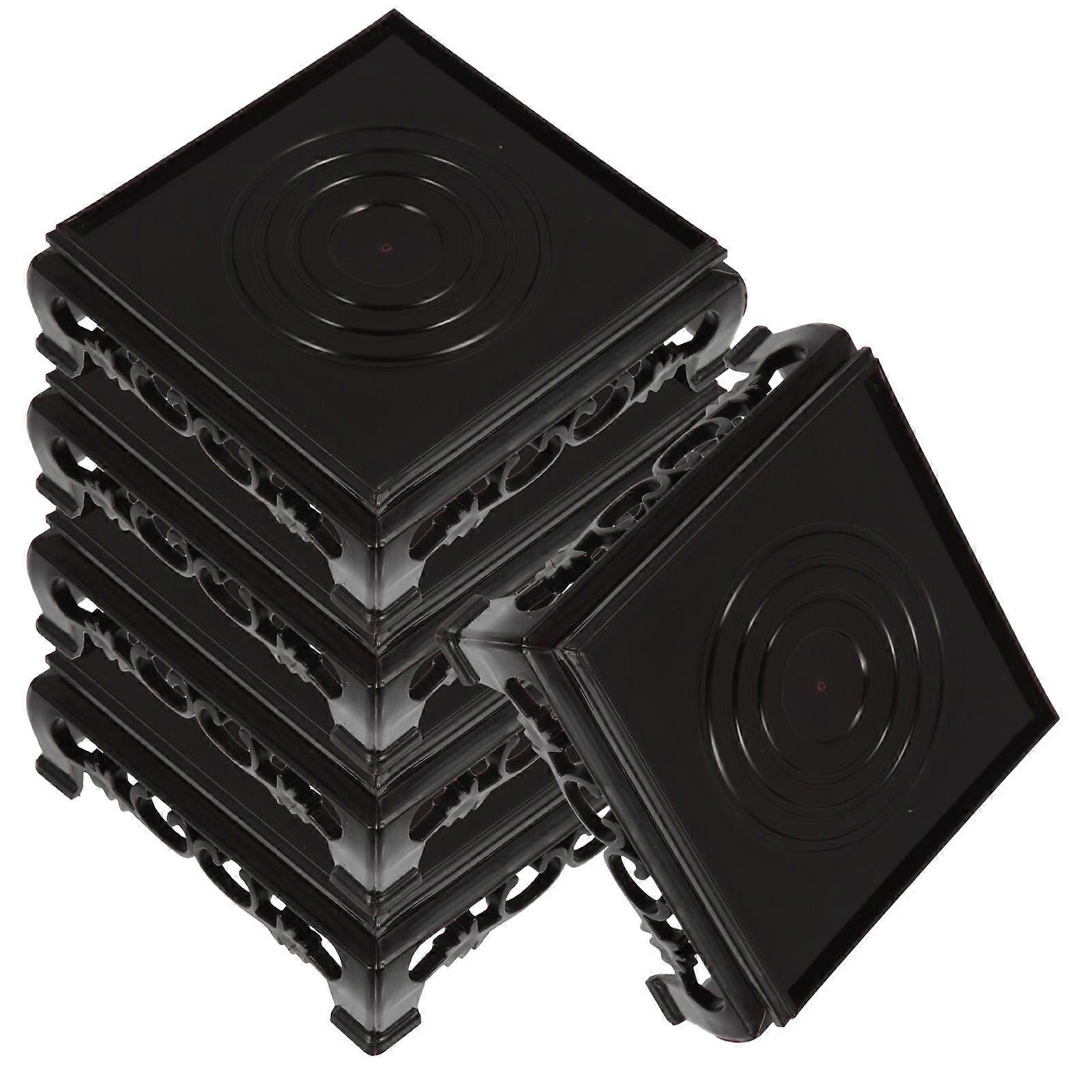 Plastic Fish Bowl Riser for Storage 5Pcs Square Shelf Tank Stand Base