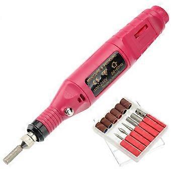 Electric Nail Drill Kit with Variable Speed Control, Pen Shape Acrylic Nail File, 6 Bits, US Plug