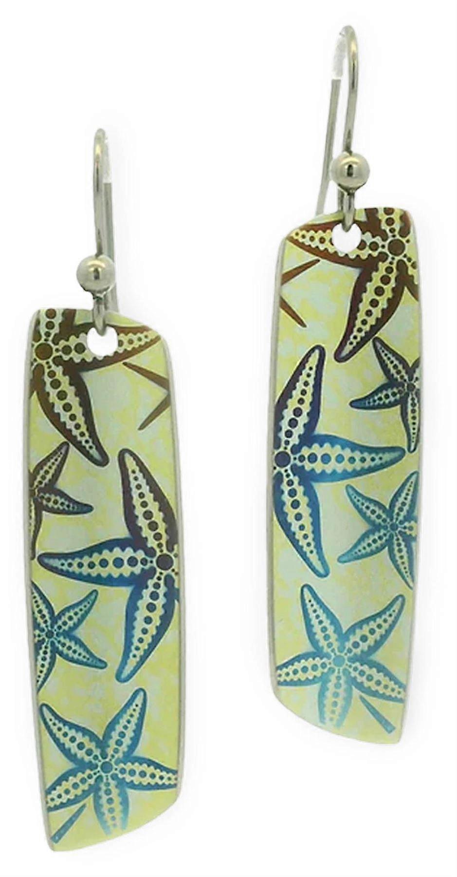 Ti2 Titanium Starfish Drop Earrings - Yellow