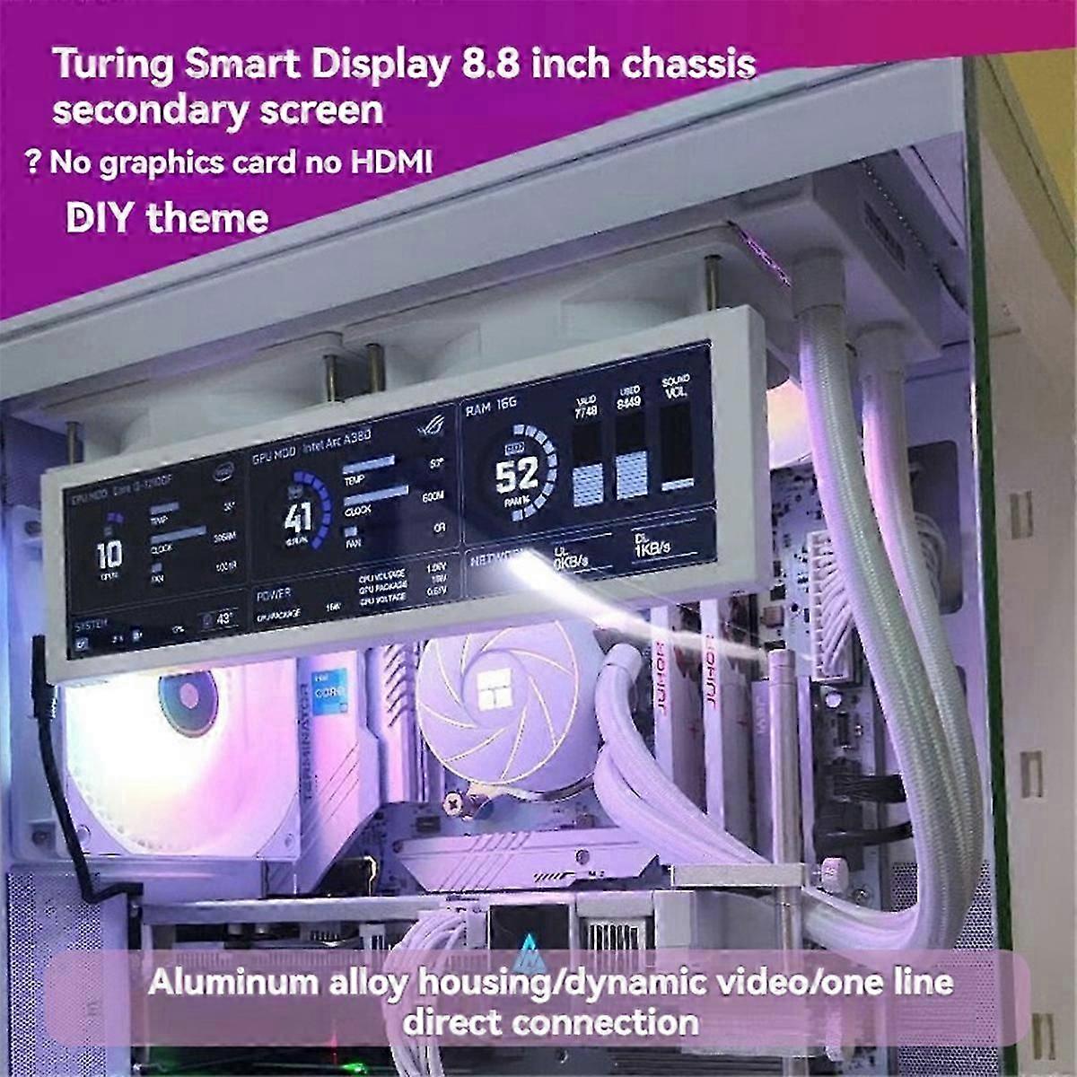 Moniteur secondaire IPS Type-C de 8,8 pouces - Smart Display Case Blanc