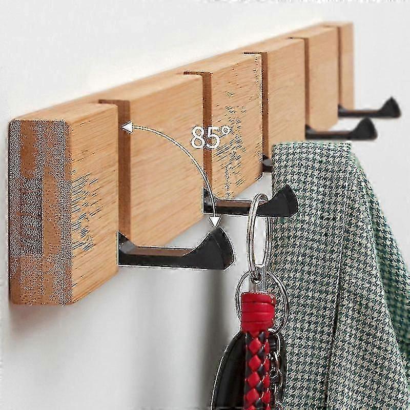 4 hook wall mounted coat rack retractable 40cm