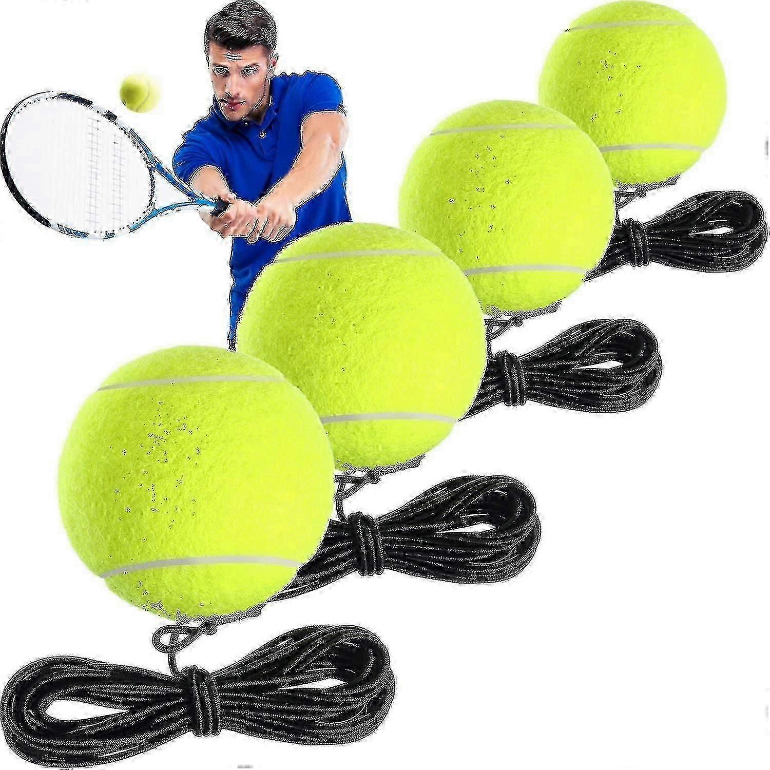 Self-Practice Tennis Trainer Tool 4-Pack Training Balls with String for Beginners
