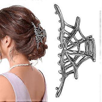 Halloween Spider Web Metal Hair Clips, Goth Alloy Hair Claw Clip-Good