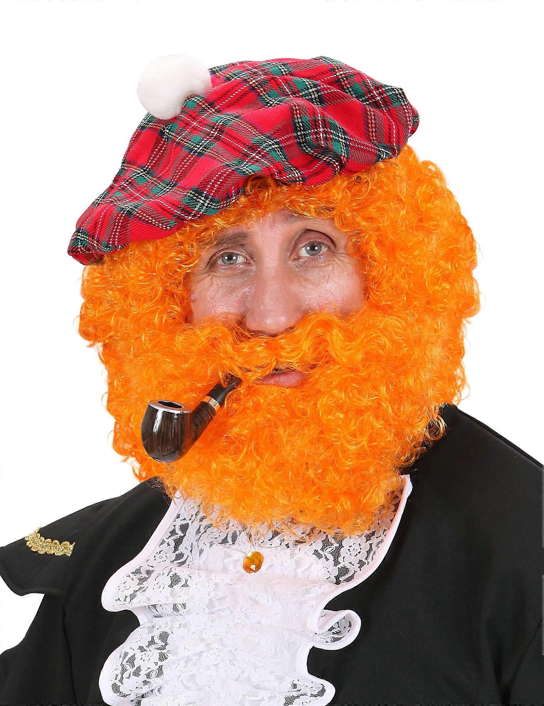 Orange Scottish wig for men