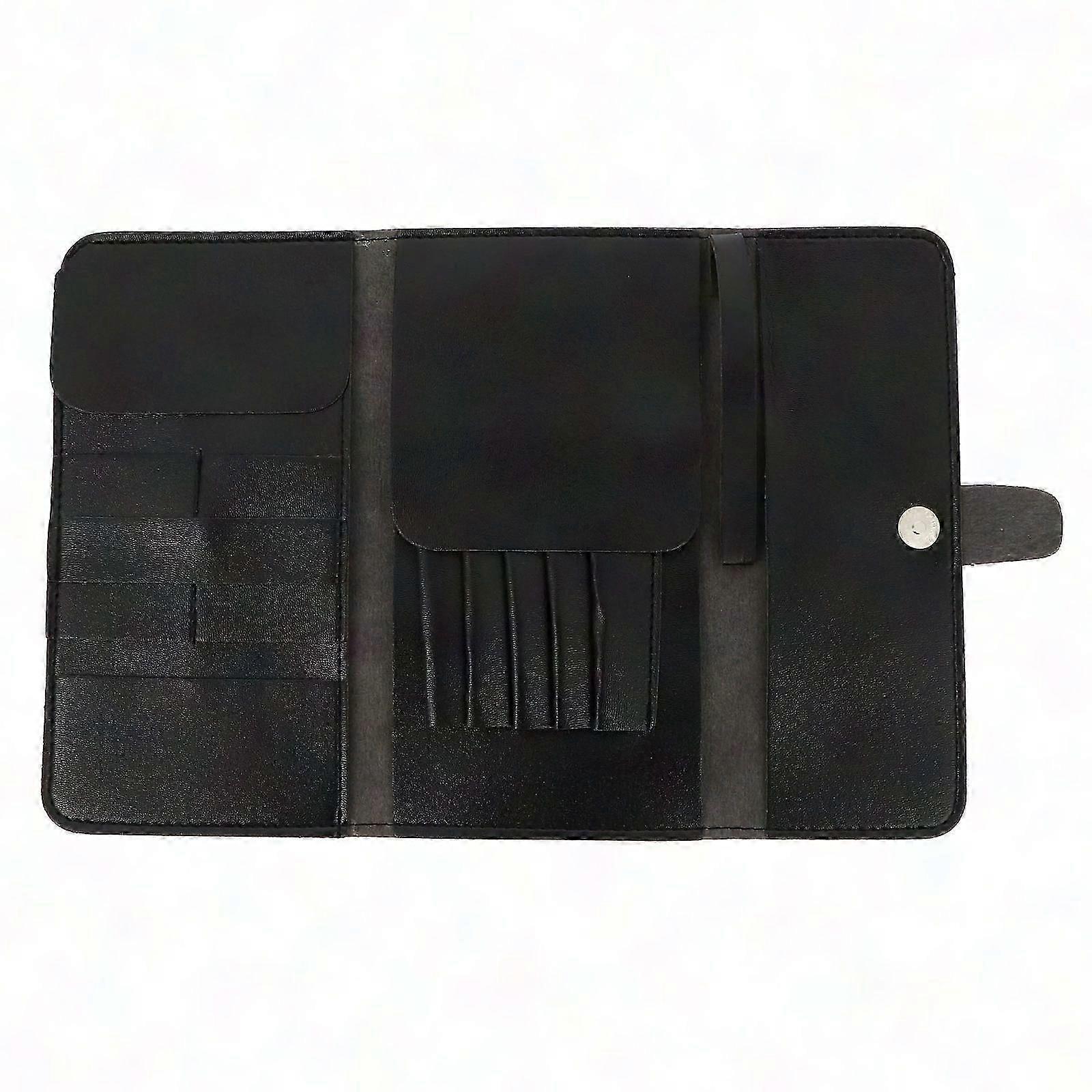Foldable Leather Scissors Case for Hair Styling Tools Protective Rectangular Pouch