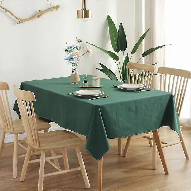 135*180CM Cotton Solid Color Tablecloth Simple Rectangle Wrinkle Fabric Dining Table Cover For Dining Table Party Camping