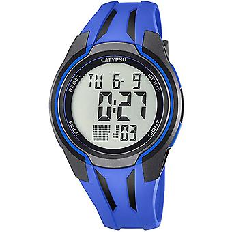 Calypso Color Splash Quartz Digital Man Watch with K5703/3 Rubber Bracelet