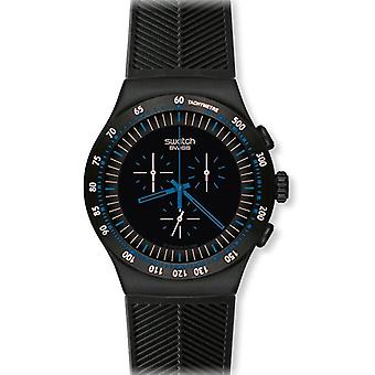 Swatch blue in dark watch for Quartz Analog Man with YOB103 Rubber Bracelet