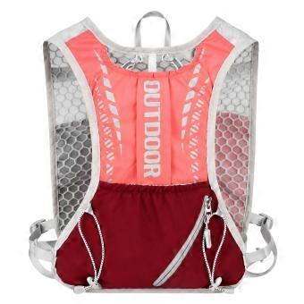 Running Vest Backpack with Multiple Gear Pockets, Bladder Compartment and Adjustable Strap for Men Women Trekking Running  Pink Color