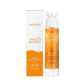 Glitter Sunscreen SPF50+ - Bruma hidratante brillante para el rostro y el cuerpo, resistente al agua y no graso, protección UVA/UVB de amplio espectro con G de rápida absorción