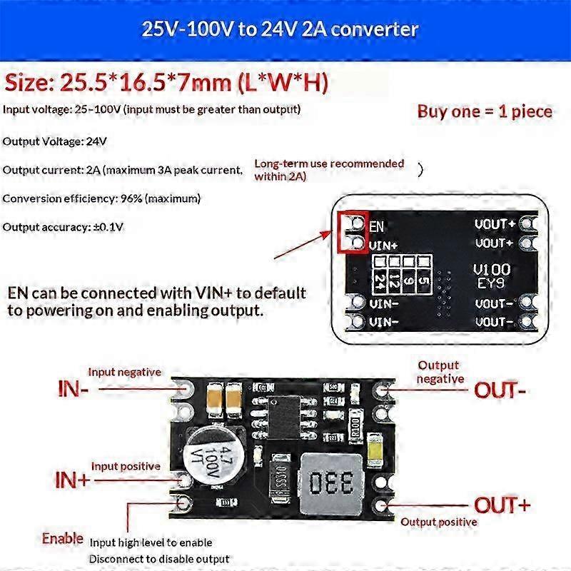 Voltage Conversion Modules Dc-Dc 6V-100V To 5V/9V/12V/24V Fixed Output Voltage Step Down Power Module