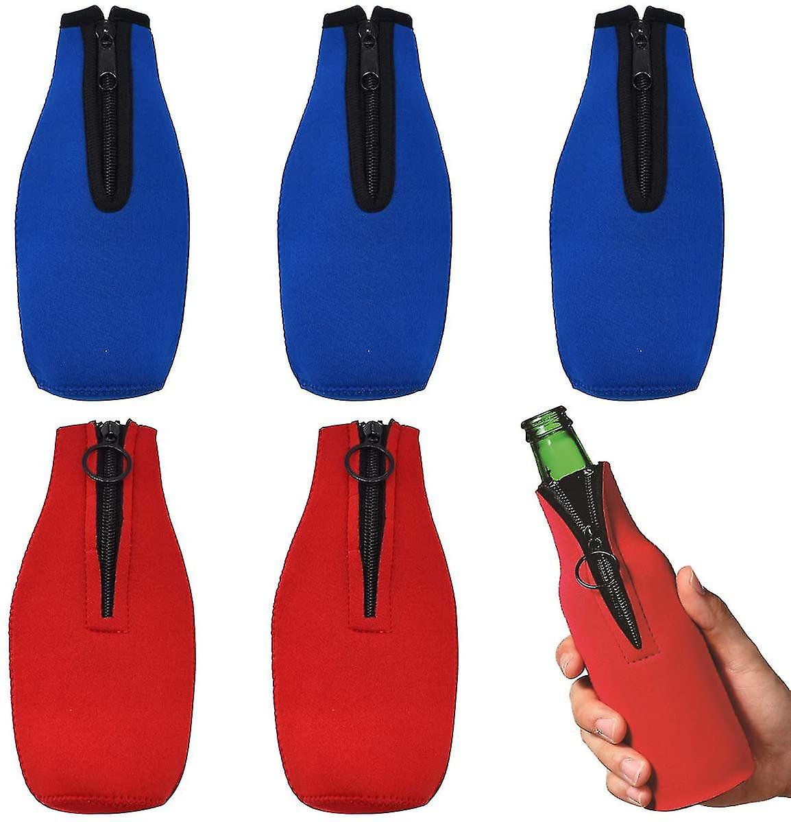 6pcs 330ml With Zipper Foldable Beer Bottle Cooler Beverage Protective Case