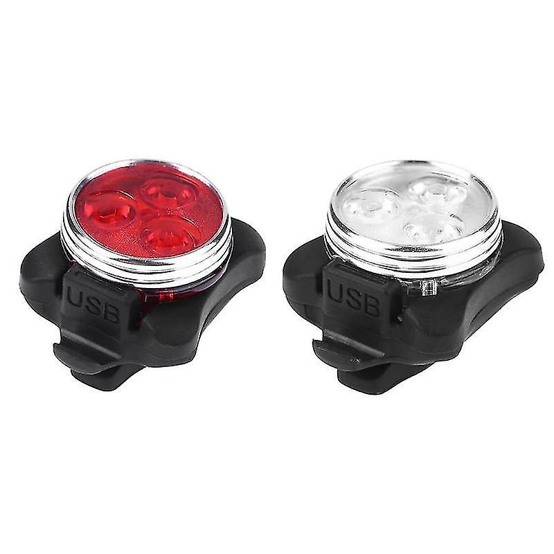 3 Modes Bicycle Light Built-in   Rechargeable Usb Led 2pcs