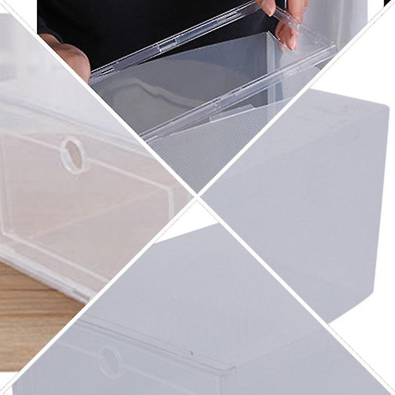31X21.5cm Transparent Shoe Racks & Organizers 6pcs Dustproof Clamshell-type Shoes Box Durable Shoes