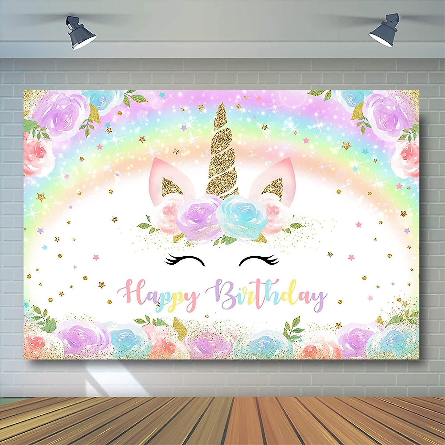 Backdrop Unicorn Birthday Themenull