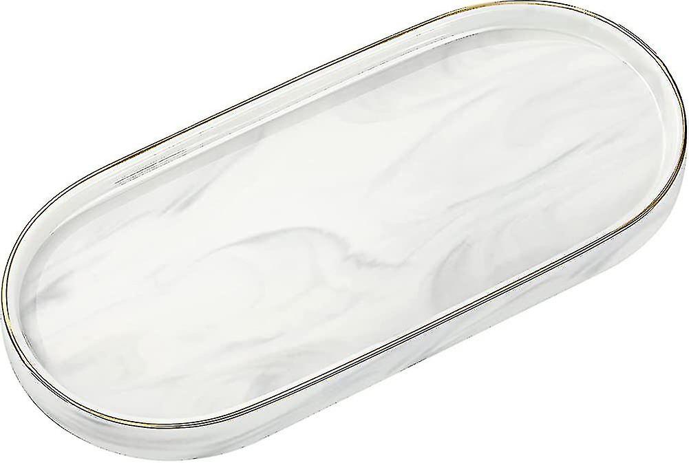 صينية مجوهرات مع حافة، صينية زينة بيضاوية، طقم صينية حمام سيراميكية