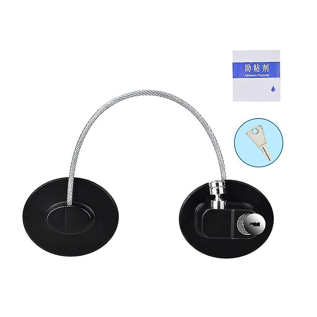 قفل أمان للأطفال قفل باب النافذة مع قفل أمان أطفال لاصق (الحجم، اللون: أسود القطع الناقص