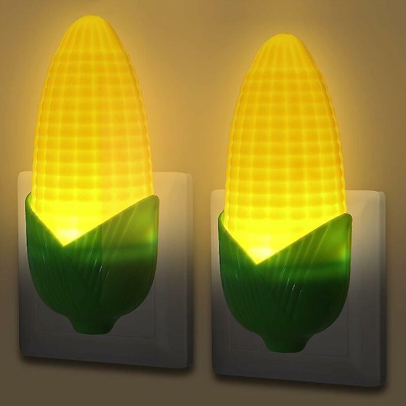 Night light socket with twilight sensor 2 pieces socket for children corn light. LED night light for stairs bedroom hallway. Amber wall orientation li