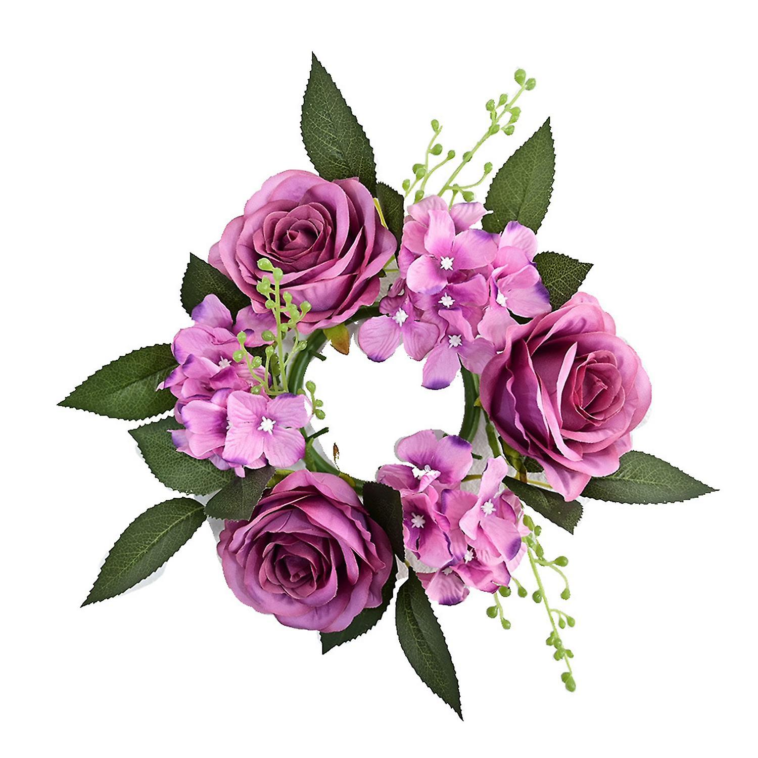 Simulation Rose Garland Christmas Ornaments Table Candlestick Artificial Flower Rose Garland Dinner
