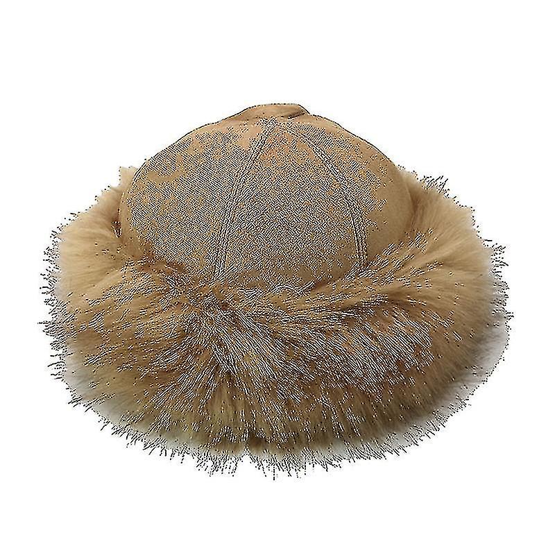 Mongolske mænd Kvinder Vinter Faux Fur Ruskind Fluffy Beanie Varm Tyk Hat Snehætte Niuniu