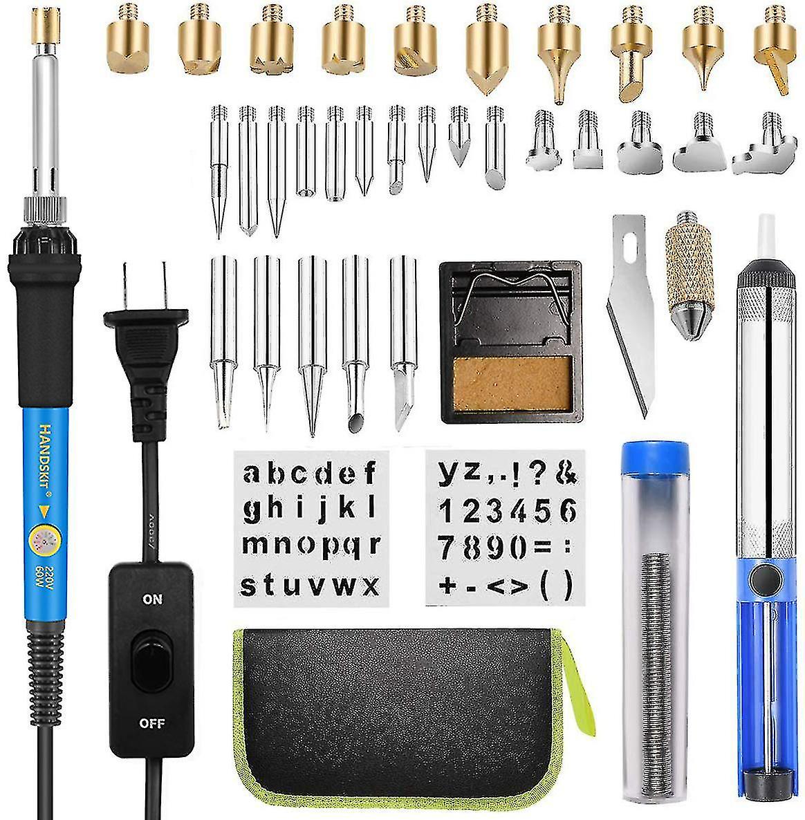 Wood Pyrography Kitetching Tool Kit,54Pcs Wood Pyrography Kit60wAdjustable Temperature For Pyrograph