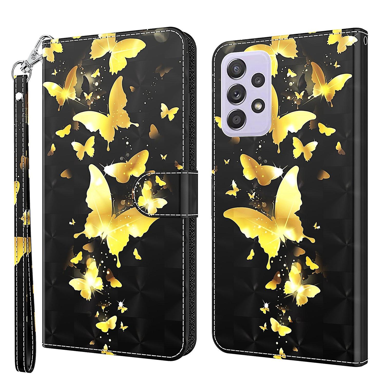 Case 3D Pattern Printing Magnetic Wallet Stand Flip Cover with Strap for Samsung Galaxy A33 5Gen