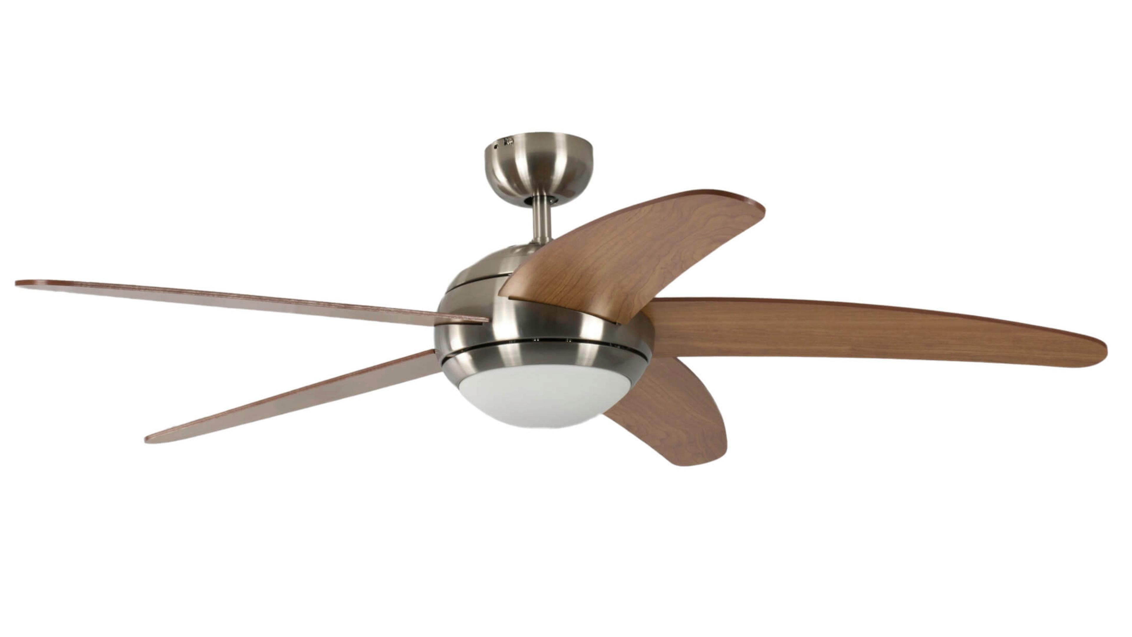 Ceiling fan Melton nickel / maple with light
