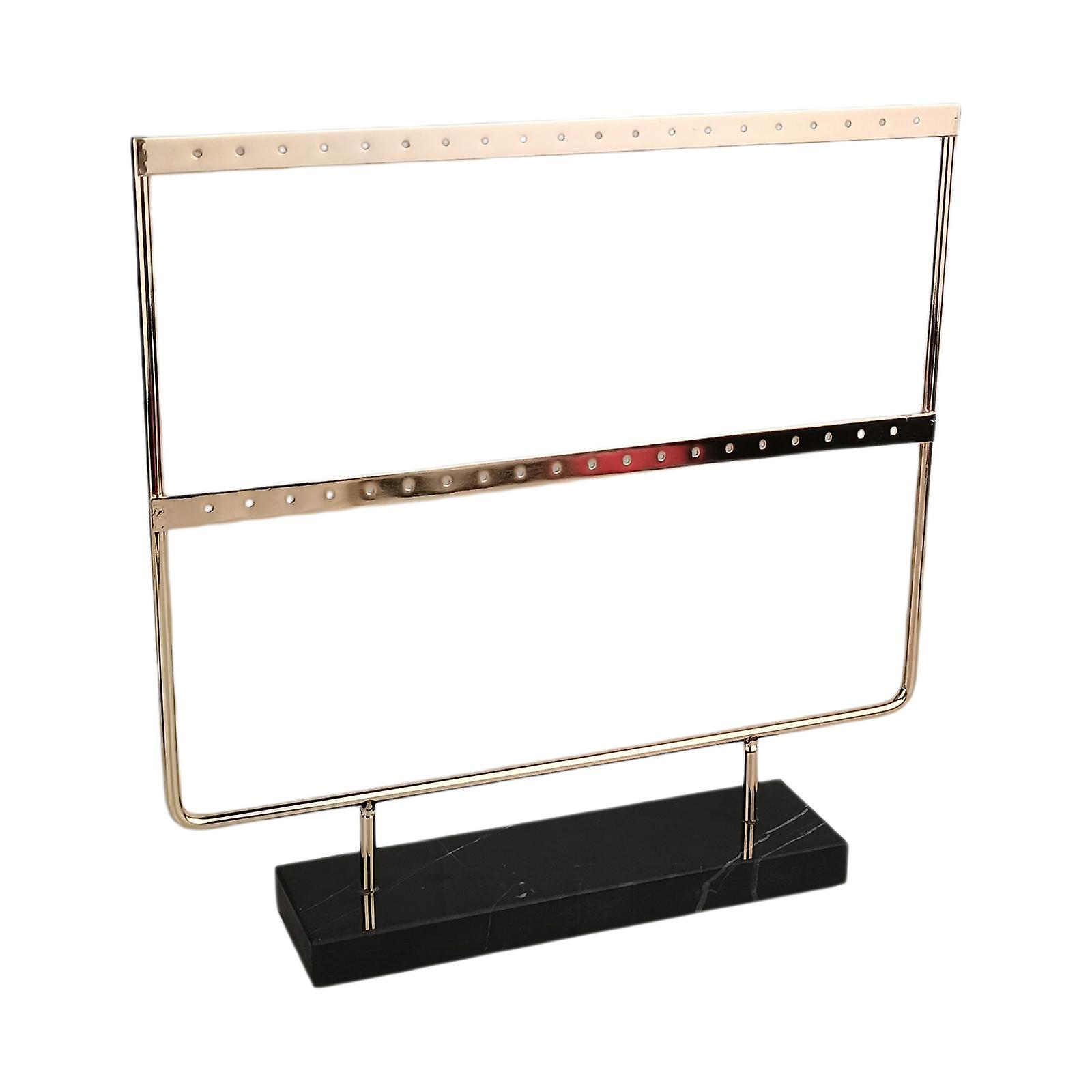 Marble Base Jewelry Rack Metal Earring Display Stand Tier White Base