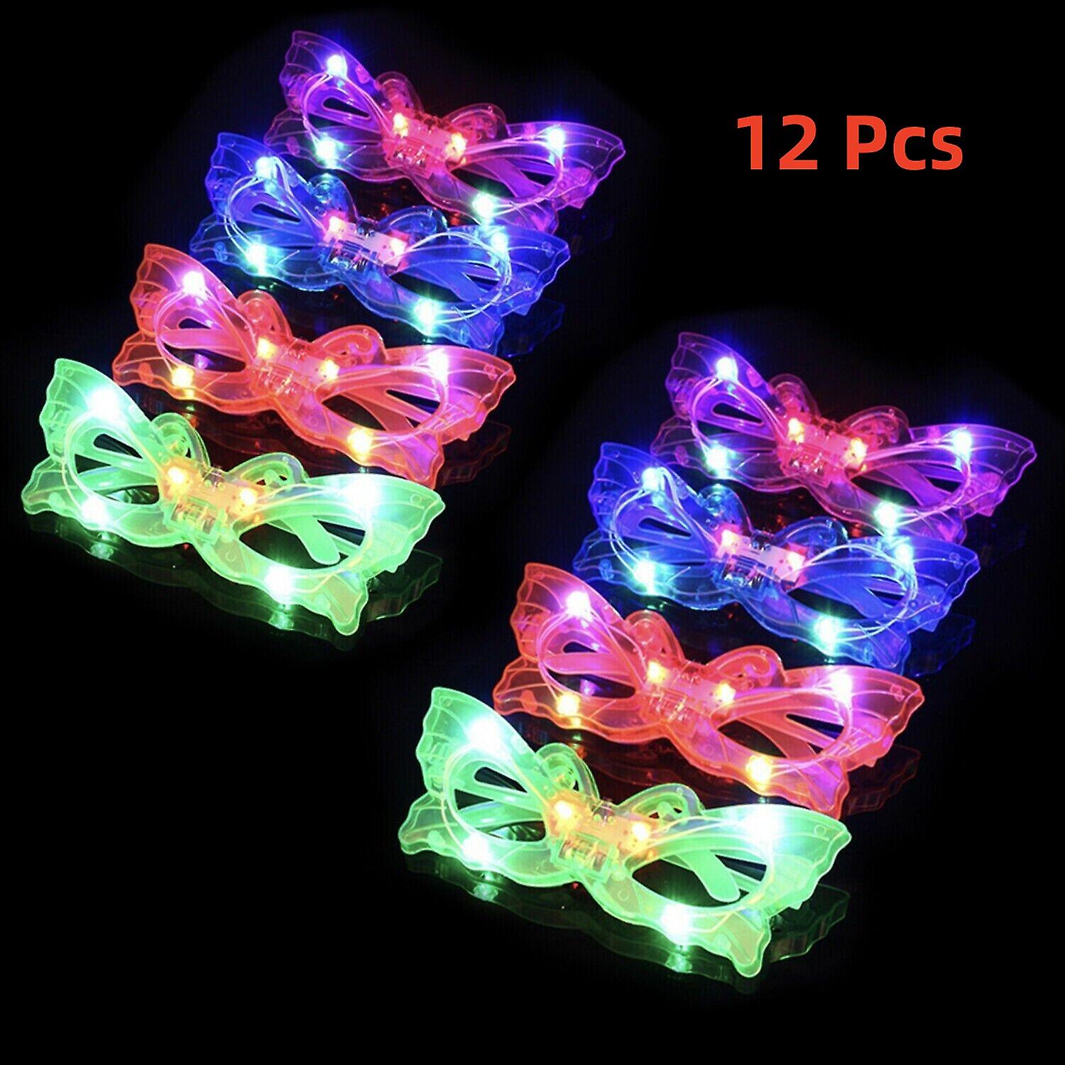 12 Pcs LED Light up Glasses for Kids Party Favors Glow Party Toy Assorted Colors