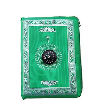 Prayer Rug Portable Braided Mats Simply Print With Compass In Pouch Travel Home Mat Blanket，blue
