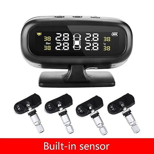 Jansite Solaire Tpms Voiture Pression Pneu Alarme Système Moniteur Système Affichage Intelligent Température Avertissement Carburant Économiser 4 Capteurs Auto Type