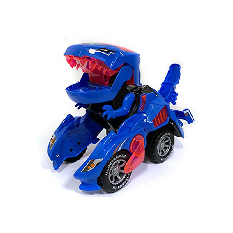 2024Deformed dinosaur car toy with LED lights and music automatically deformed dinosaur car Christmas to