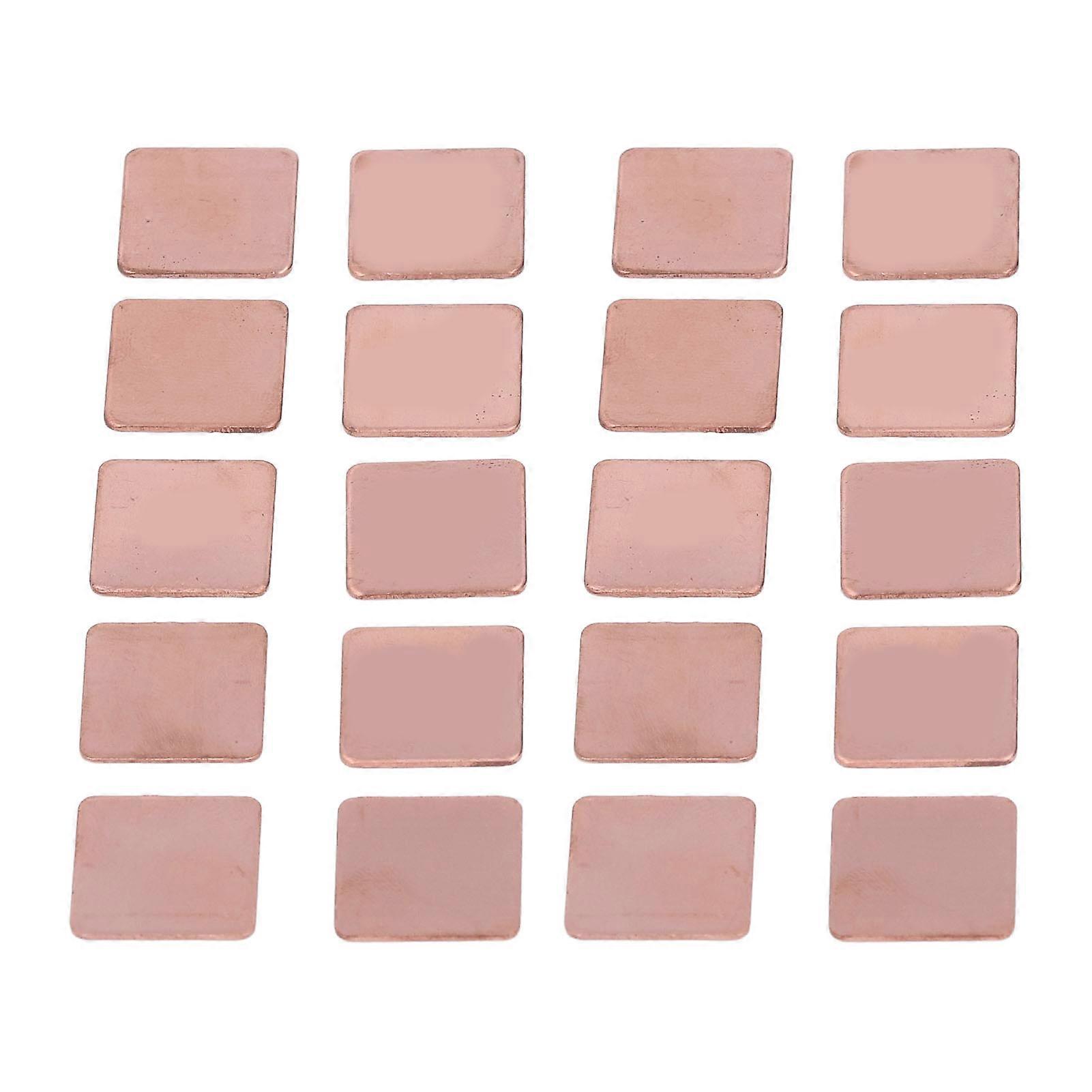 20Pcs Red Copper Heatsink Shim Laptop Graphics Card Heat Sink Sheet CPU GPU Copper Pad Shim
