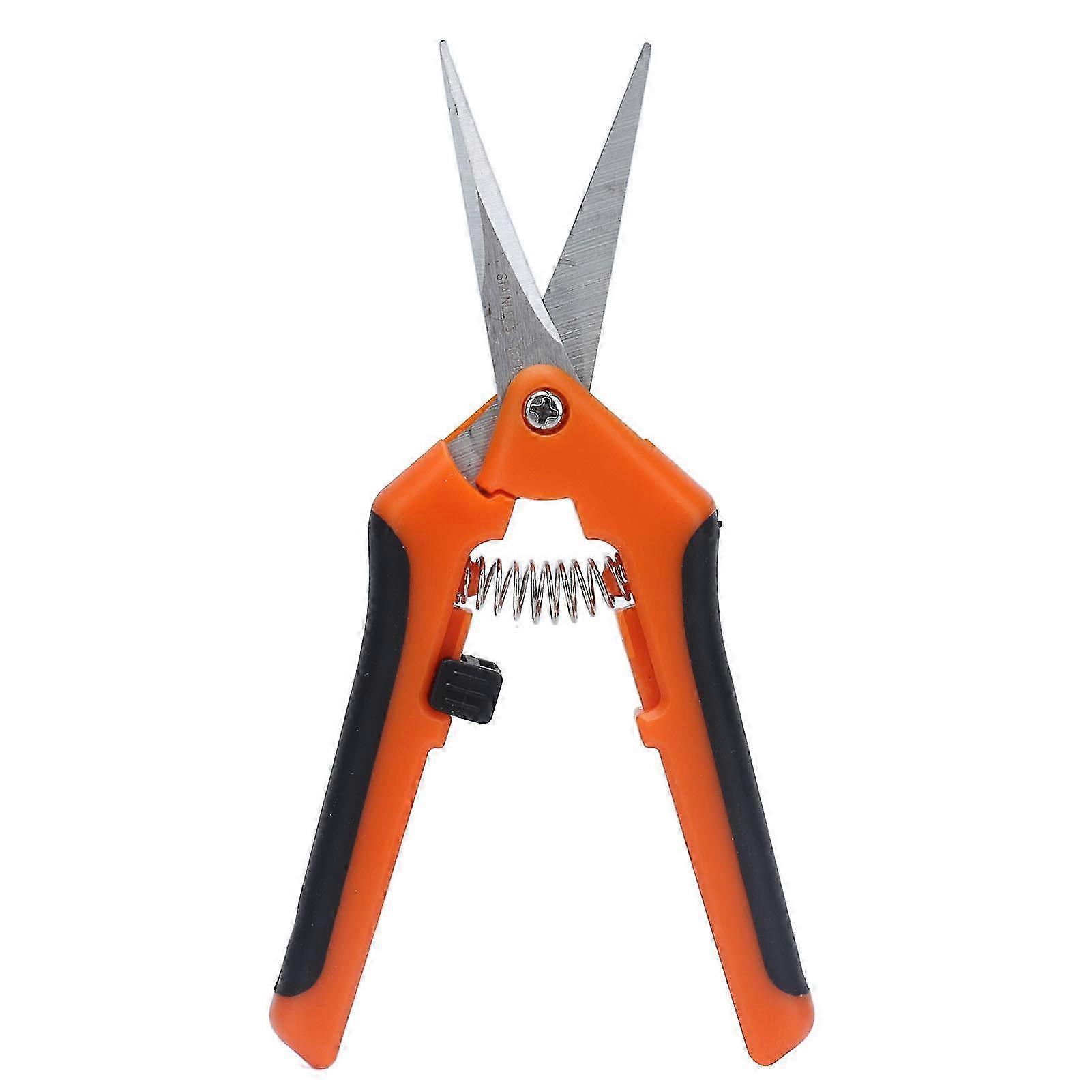 Garden Shears 6.5in Spring Load Reduce Fatigue Comfortable Grip Safe Secure Garden ScissorsOrange
