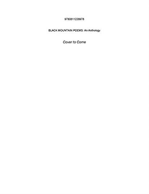 Black Mountain Poems