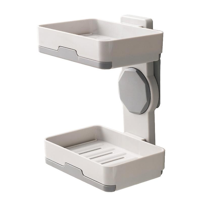 Double Layer Soap Dish Wall Mounted Self Adhesive