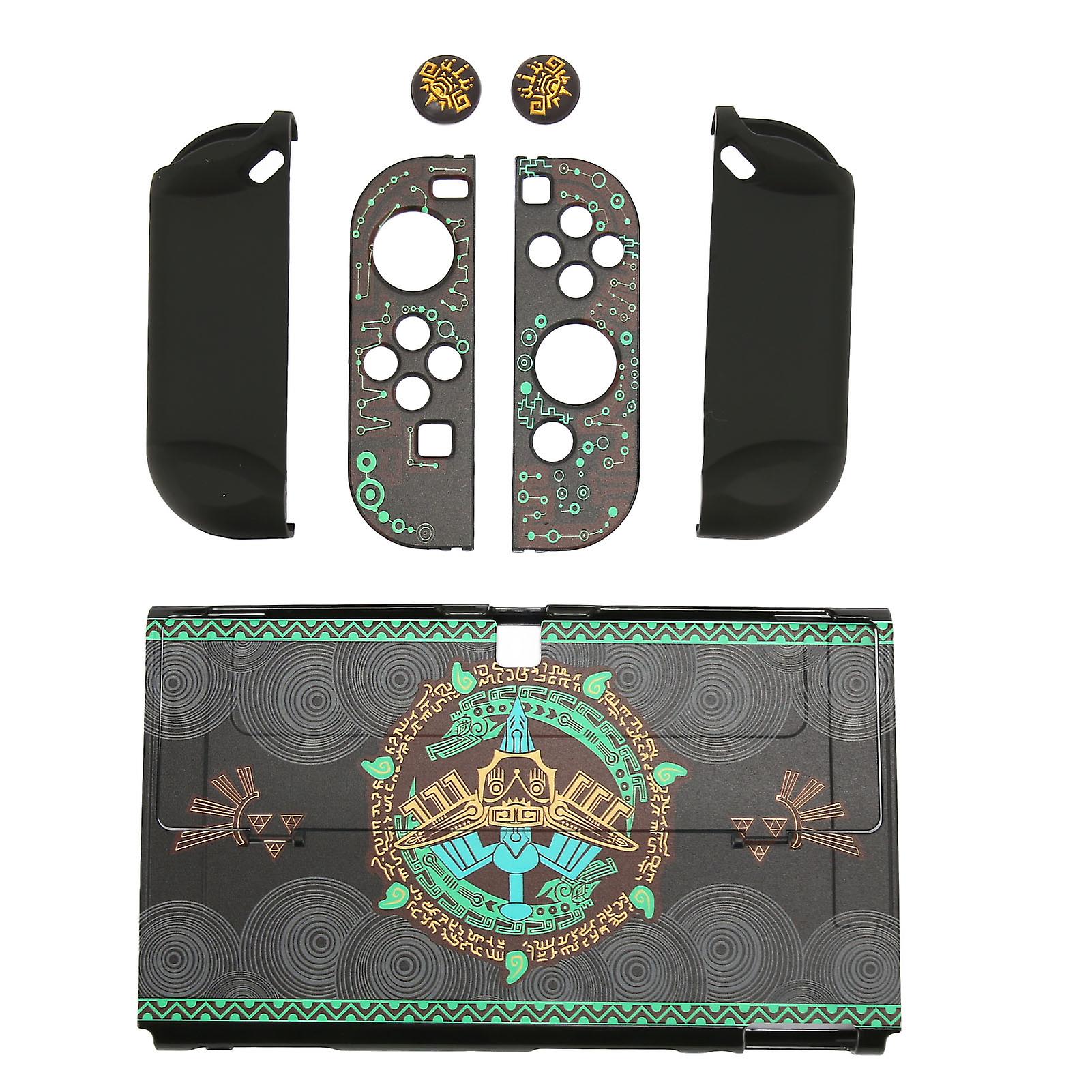 Switch OLED Protective Case with Joystick Caps - Full Coverage, Ergonomic Grip, Durable