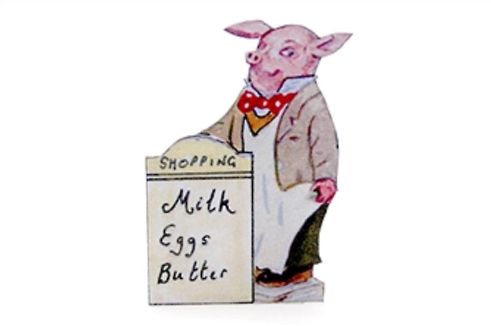 Dolls House Pig Shopping Board Display Sign Miniature Store Shop Accessory 1:12