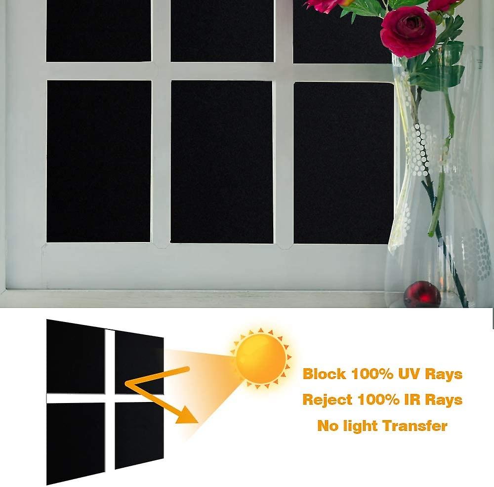Blackout Opaque Window Sticker Static Cling 100% Light Blocking PVC Frosted Dark Tint Film Privacy P