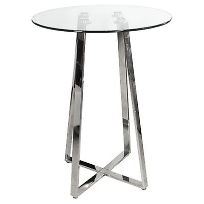 Nerix Round Glass Top Tall Bar Poseur Table