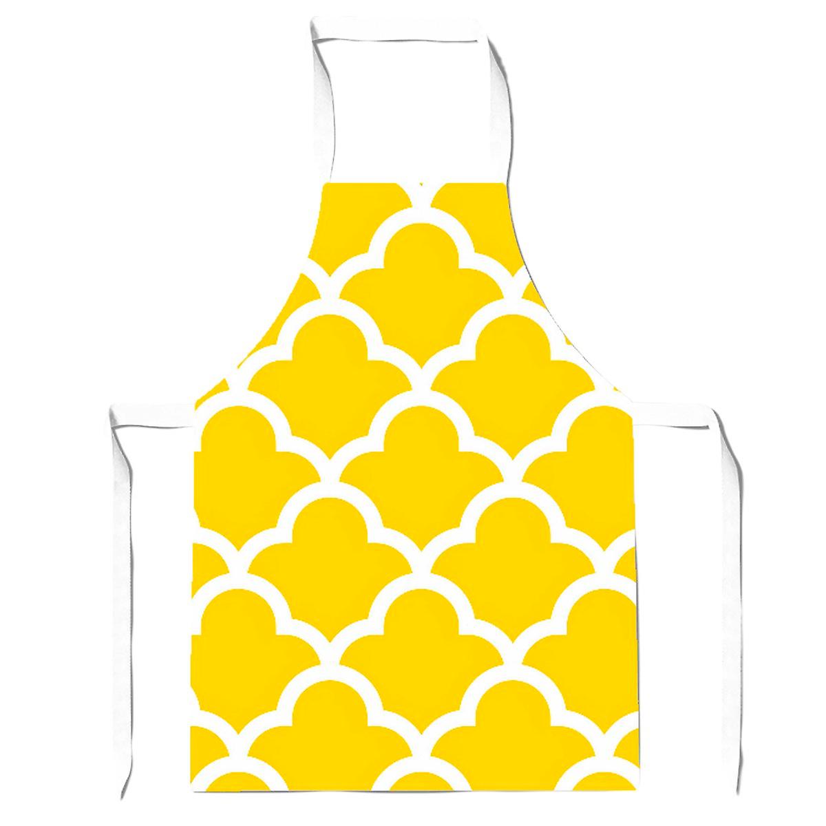 Geometric Yellow Quatrefoil Wave Apron
