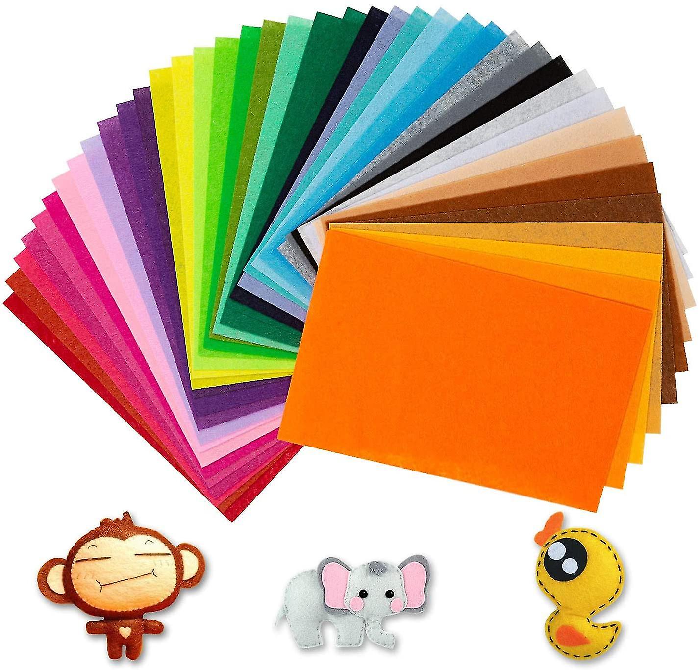 Felt Fabric, 40 Pcs Multi-color Nonwoven Felt Fabric Soft Polyester Felt Sheet