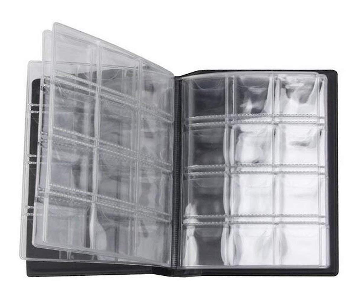 1 قطعة سوداء 10 صفحات 120 جيوب عملة جمع ألبوم القطع النقدية التذكارية بيني كتاب التخزين هول