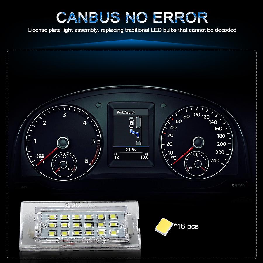 Canbus Error-Free LED Number Plate Lights For BMW X5 E70 E53 - 6000K Xenon White