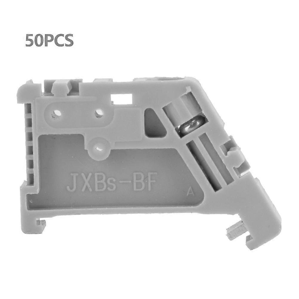 50pcs 35mm DIN Rail Terminal Block End Stopper Mounting Clips Gray (Model 13)